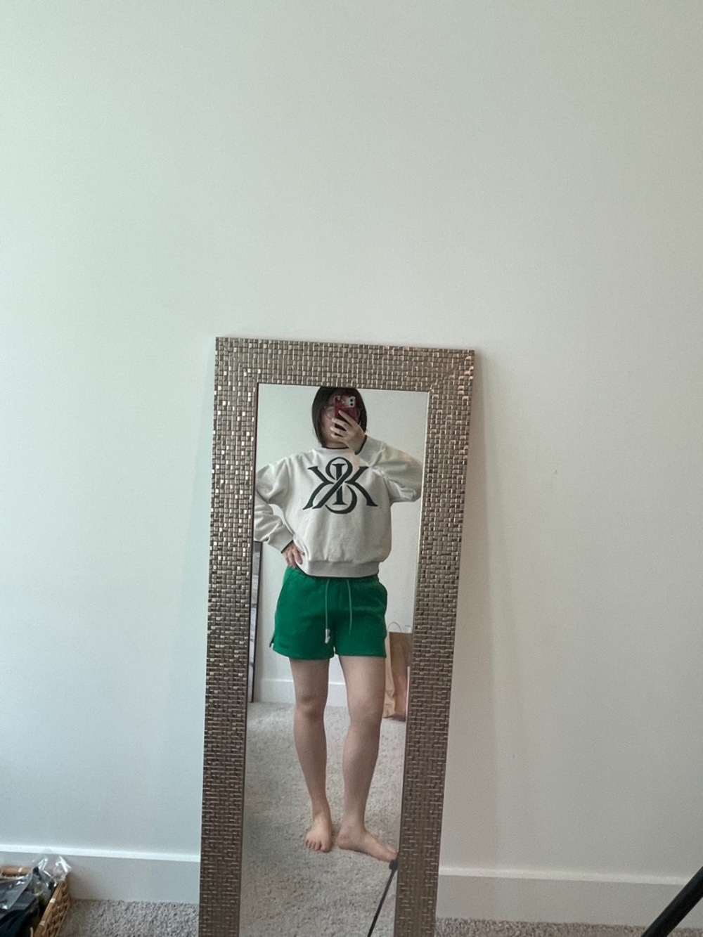Kith Beige Sweatshirt with Dark Green Monogram Logo - Picture 4 of 14